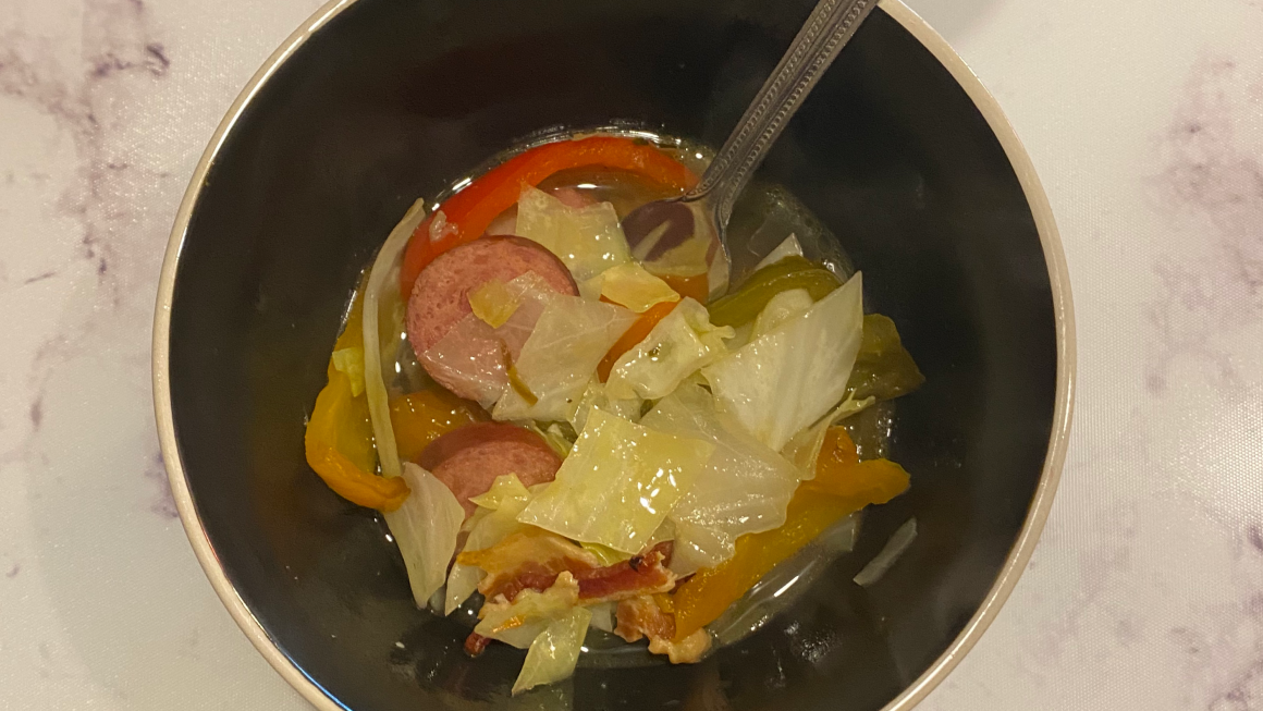Boiled Cabbage and Sausage with Giardiniera