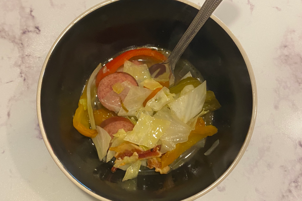 Boiled Cabbage and Sausage with Giardiniera